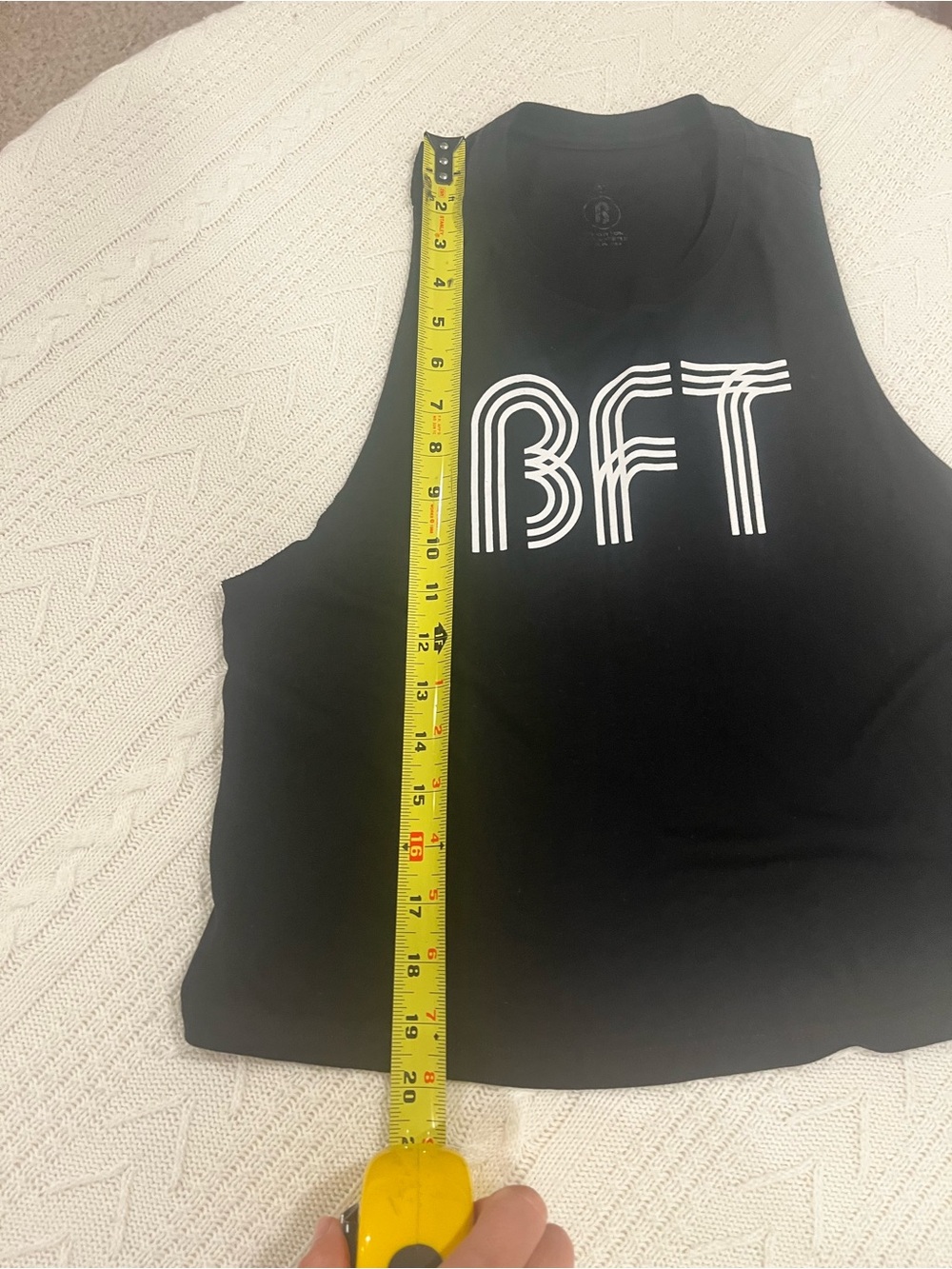 BFT Body Fit Training Cropped Muscle Tank Top Black Size Medium - Picture 5 of 5